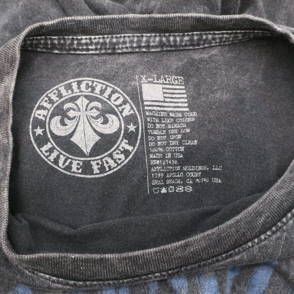 x2 Vintage Y2K Buckle Affliction Lot T-Shirts Chica Motorcycle Chris Kyle Large - Picture 6 of 8